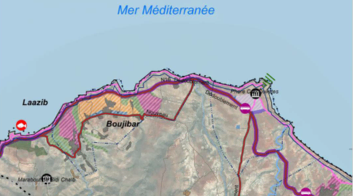 mapa de la zona intervenida en Marruecos